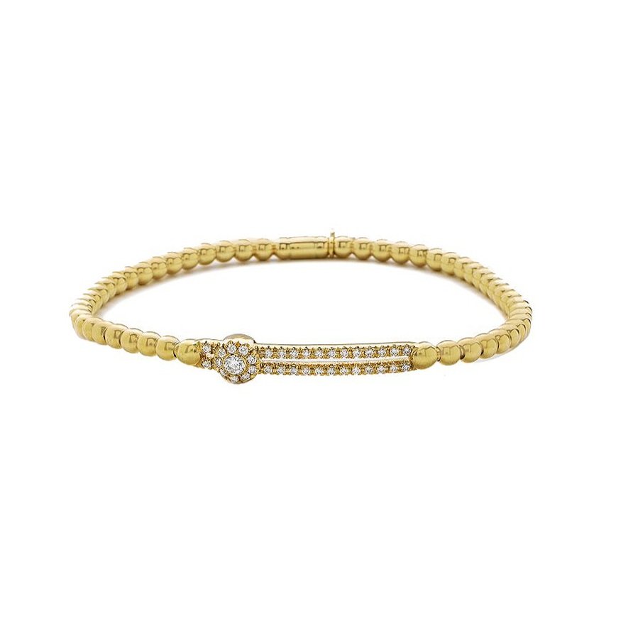 Single Flower Diamond Bar Bracelet