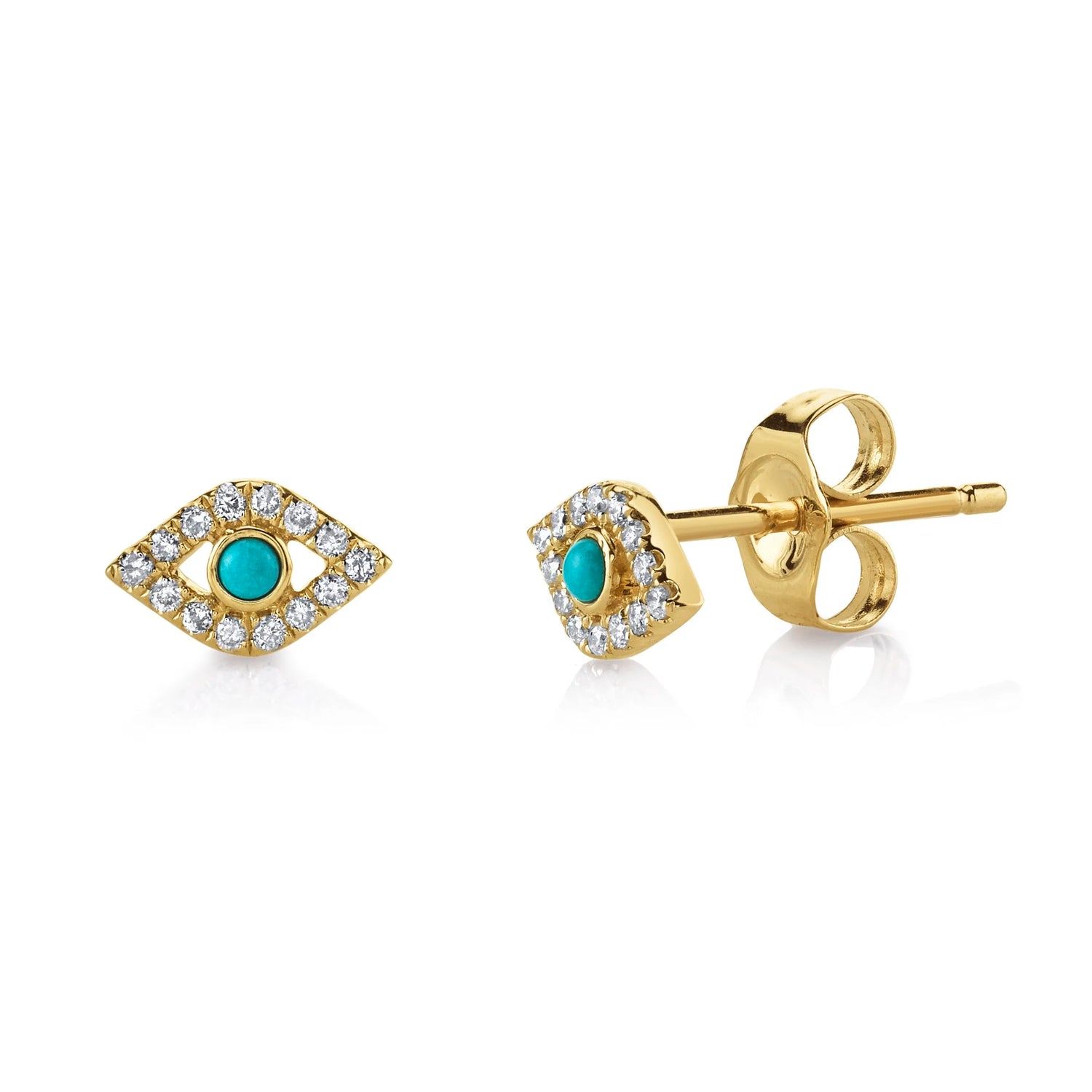 Mini Bezel Evil Eye Studs