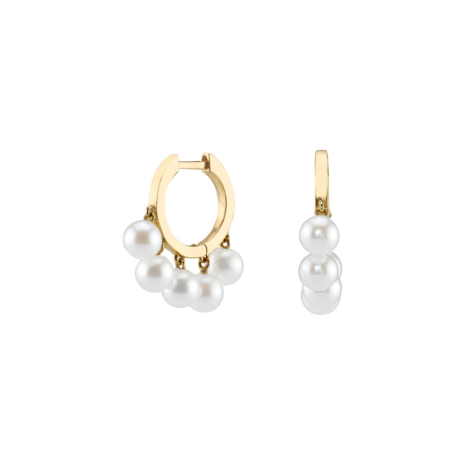 Pearl Drop Huggie Hoops