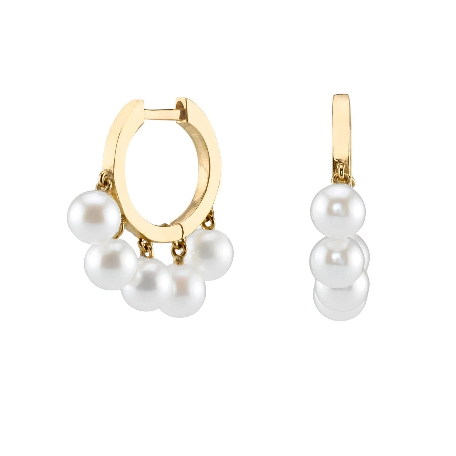 Pearl Drop Huggie Hoops
