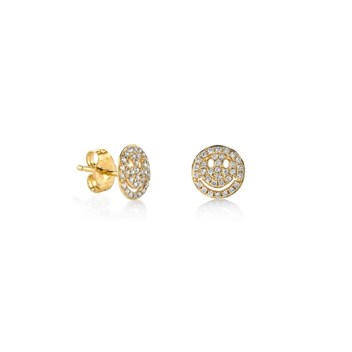 Pavé Happy Face Studs