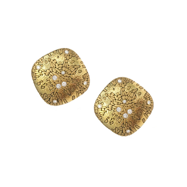 Cushion Earrings with Diamonds