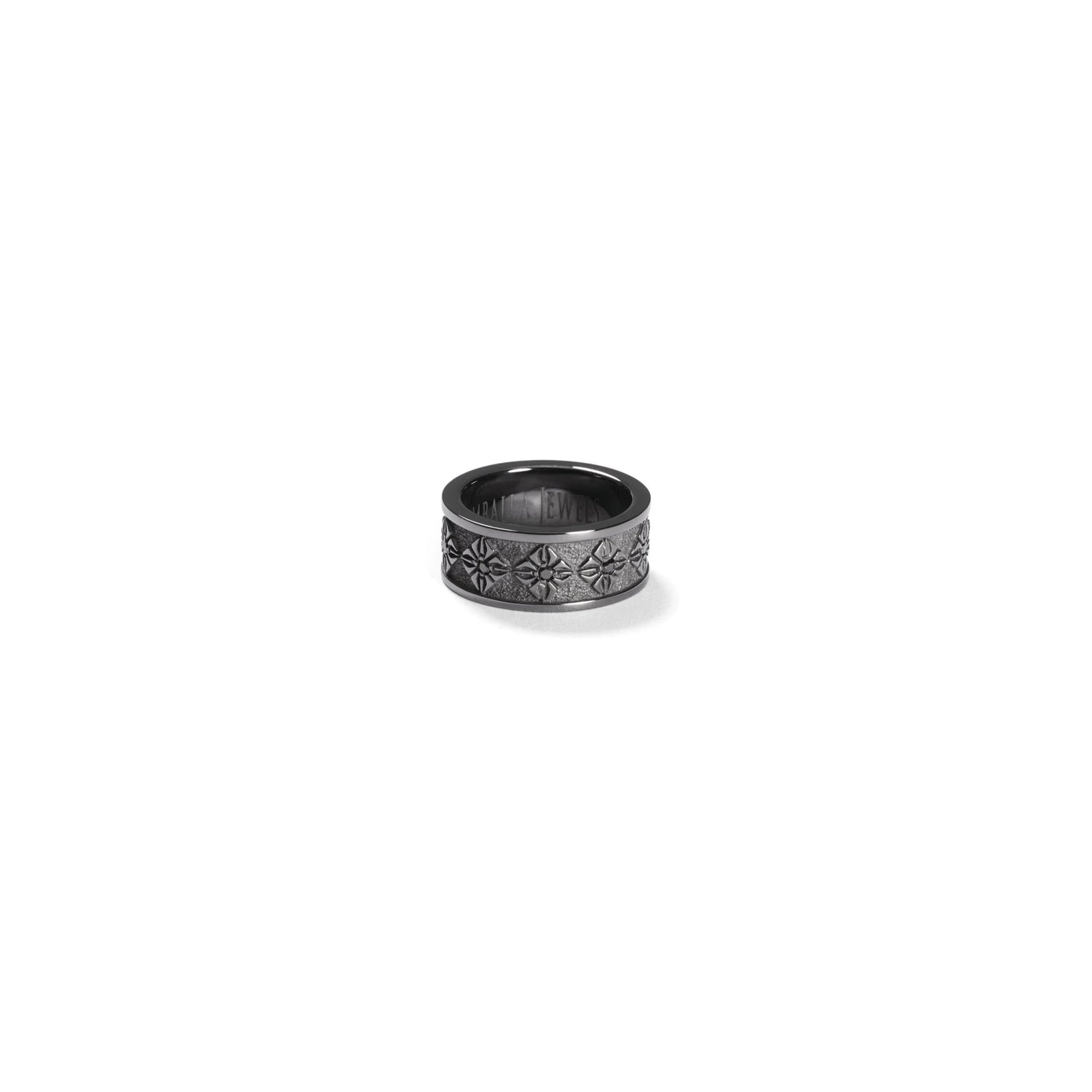 Star of Shamballa Ring in Black Gold