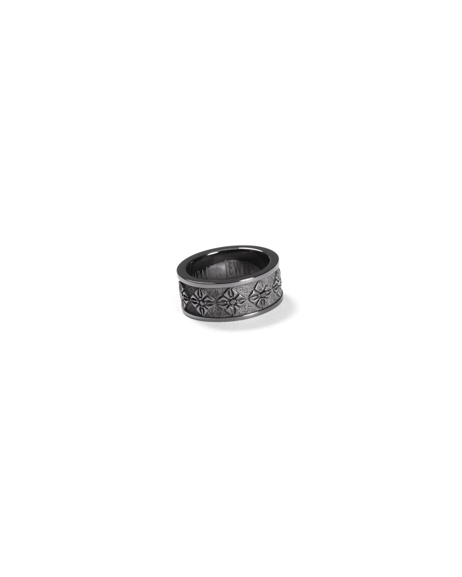 Star of Shamballa Ring in Black Gold