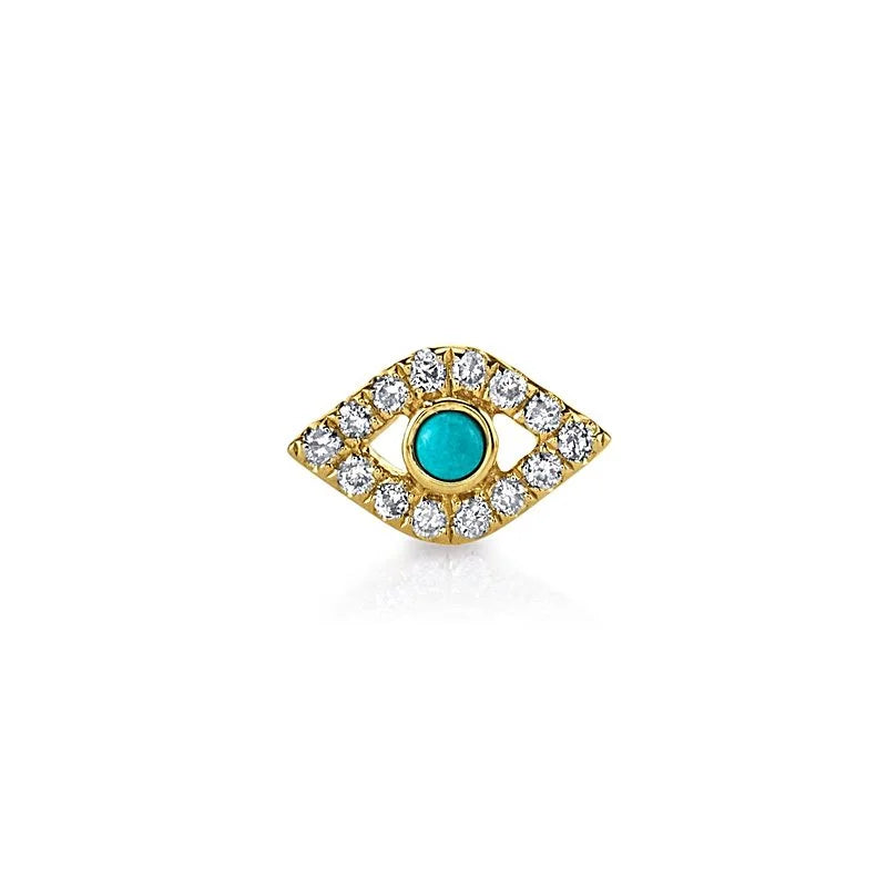Mini Bezel Evil Eye Studs