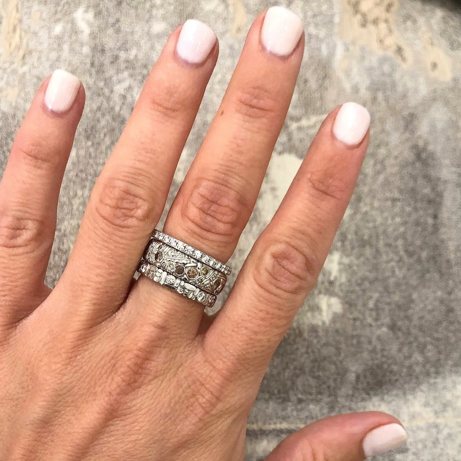 R-7 Platinum and Colored Diamond Ring