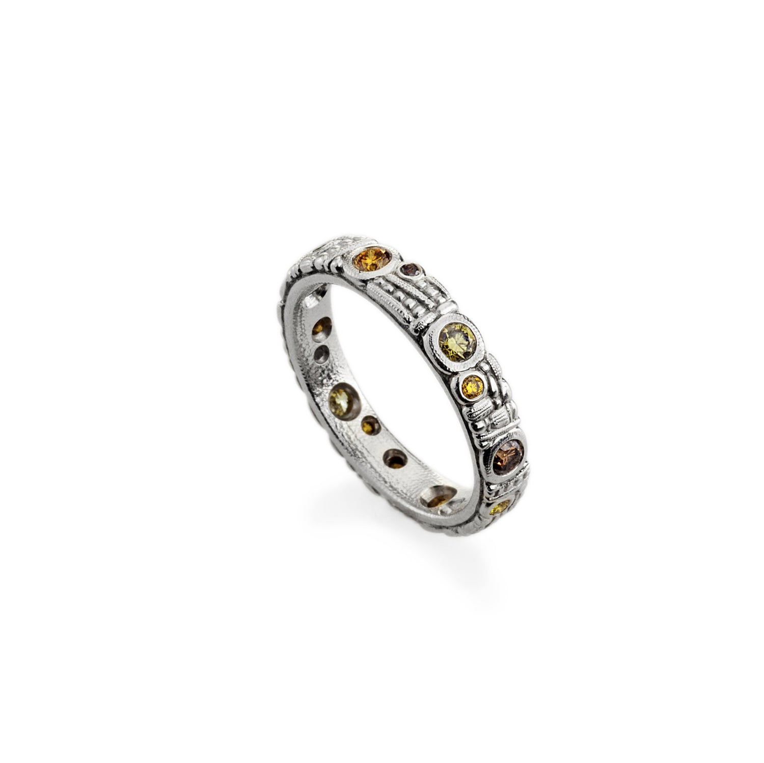 R-62 Platinum and Colored Diamond Ring