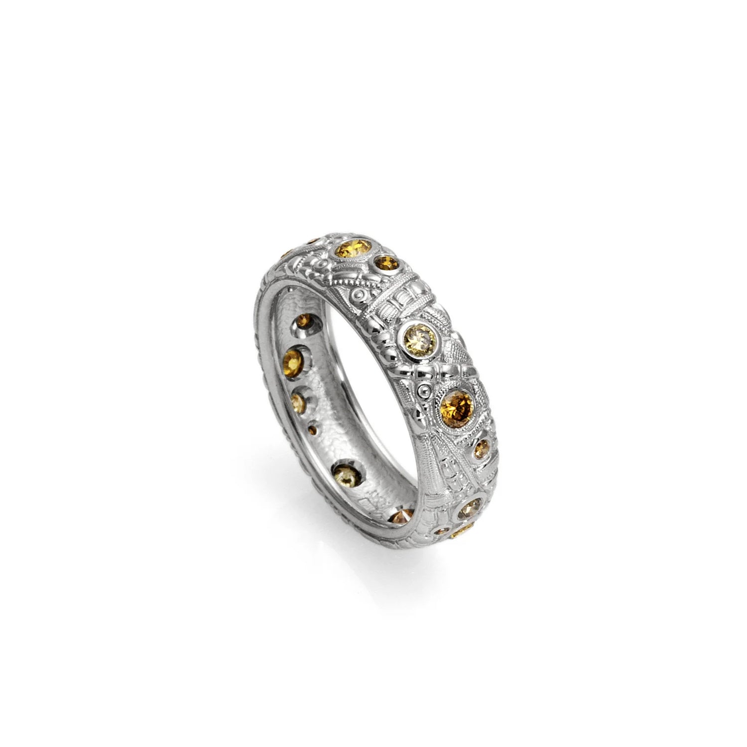 R-7 Platinum and Colored Diamond Ring