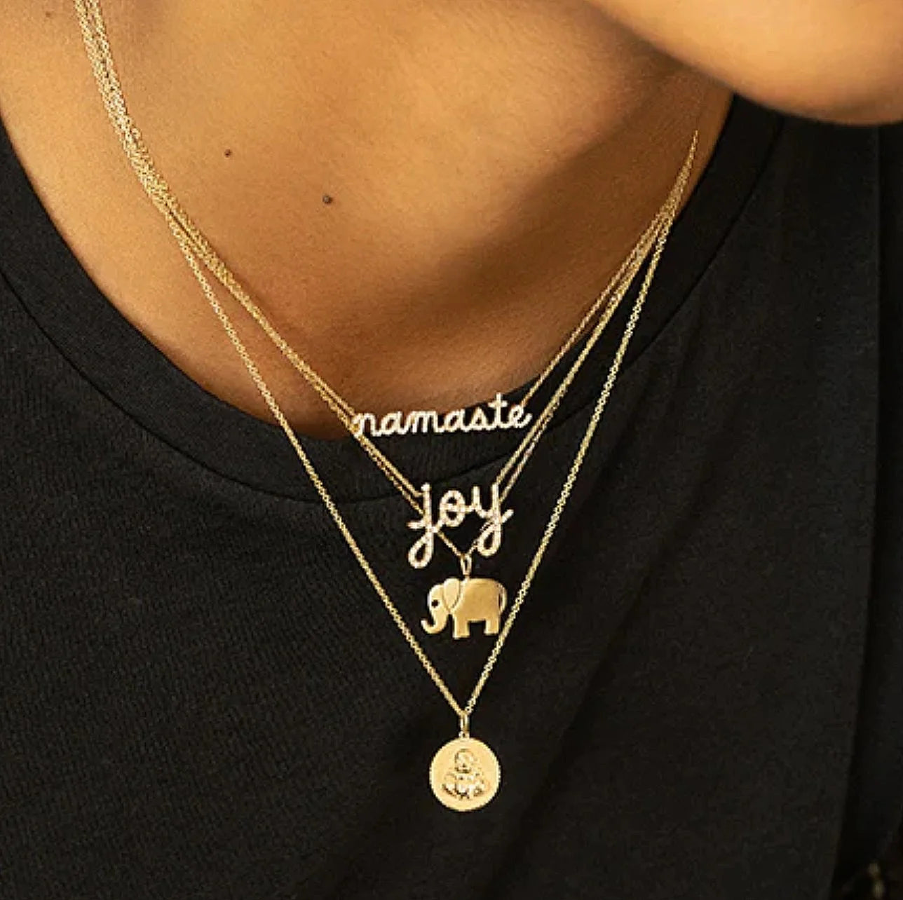 Tiny Sitting Buddha Coin Necklace