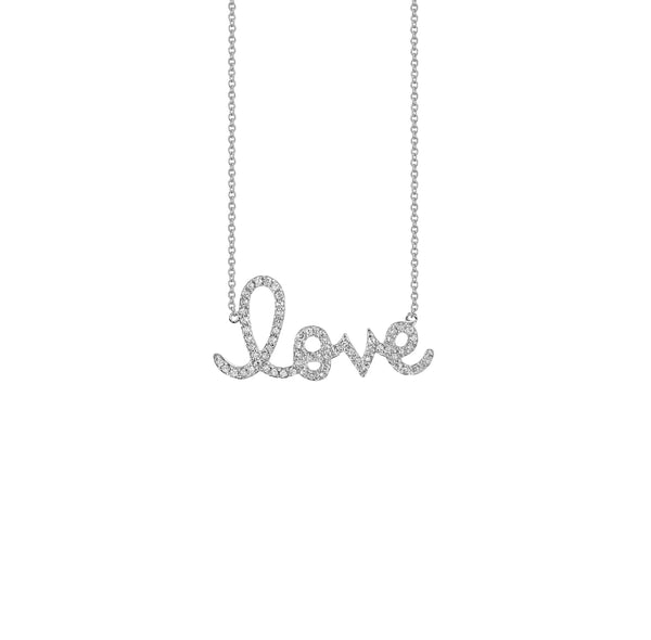 Large Love Necklace in white gold