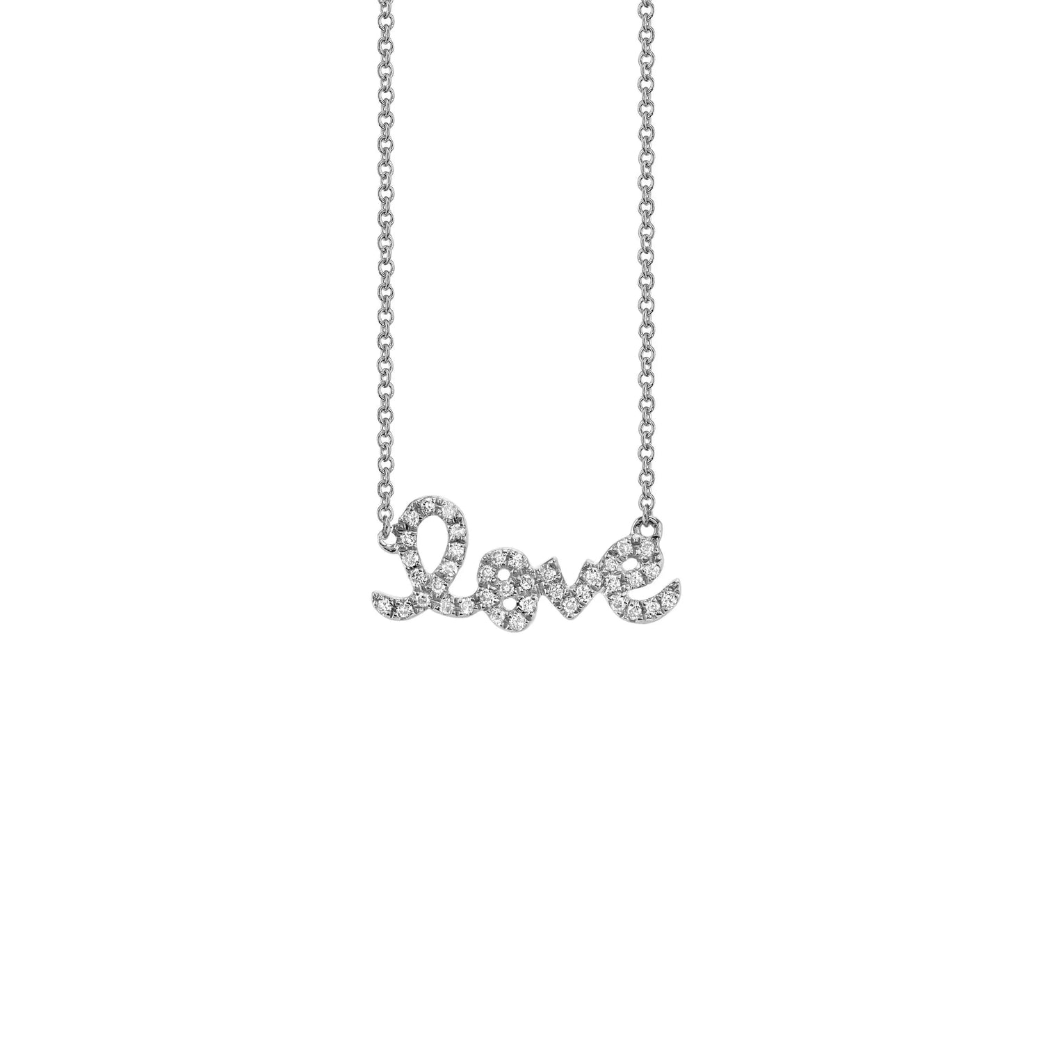 Petite Love Necklace in white gold