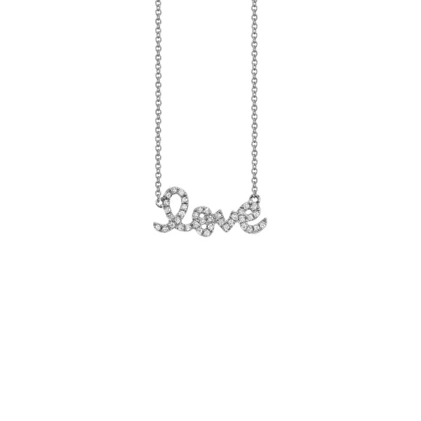 Petite Love Necklace in white gold