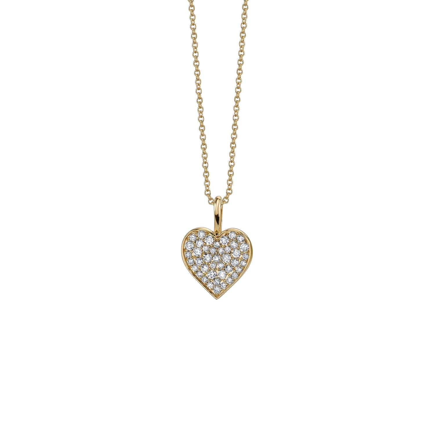 Small Pavé Heart Charm Necklace