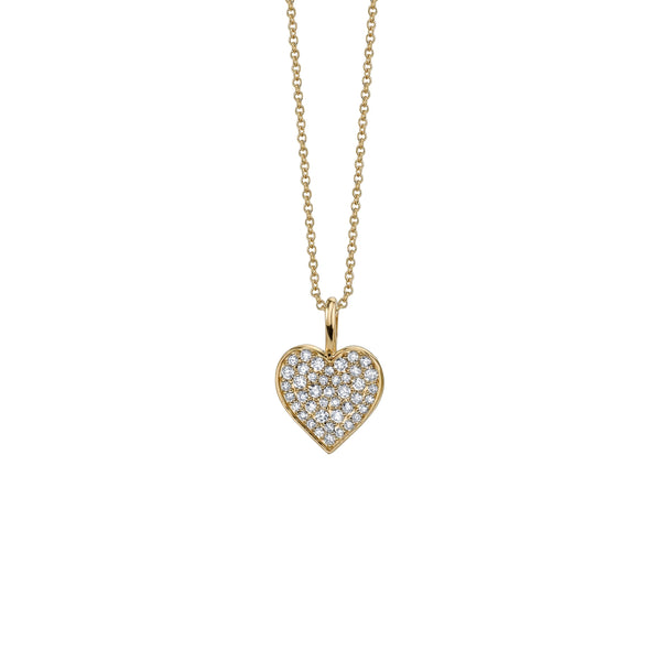 Small Pavé Heart Charm Necklace