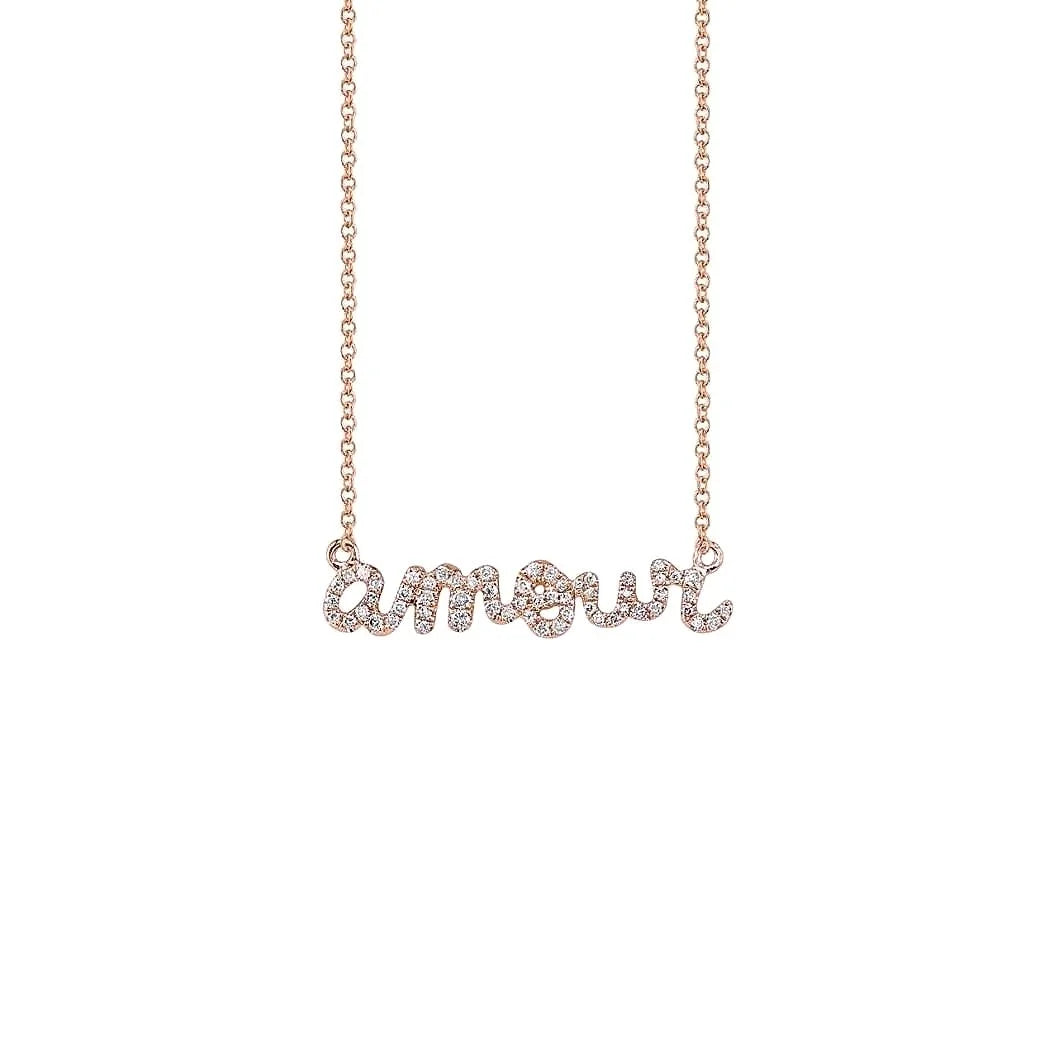 Petite Amour Necklace in rose gold