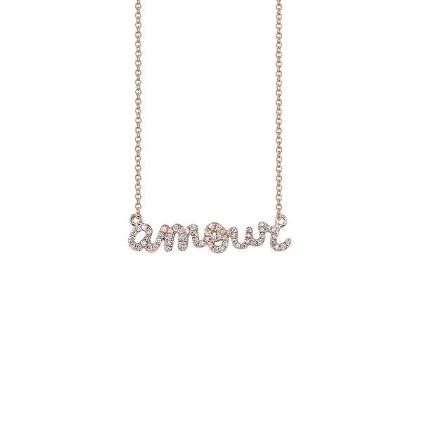 Petite Amour Necklace in rose gold