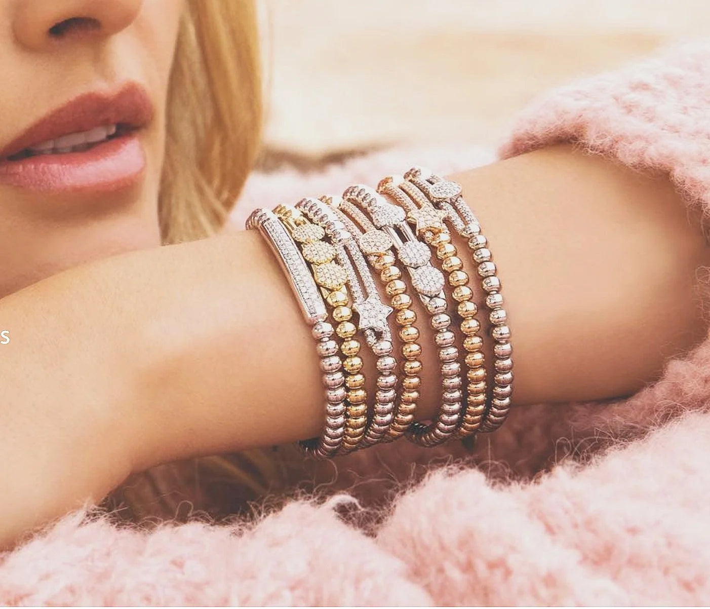 Three Diamond Stretch Bracelet