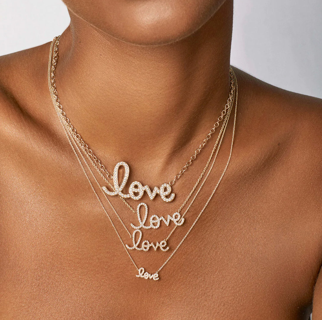 Petite Love Necklace in yellow gold