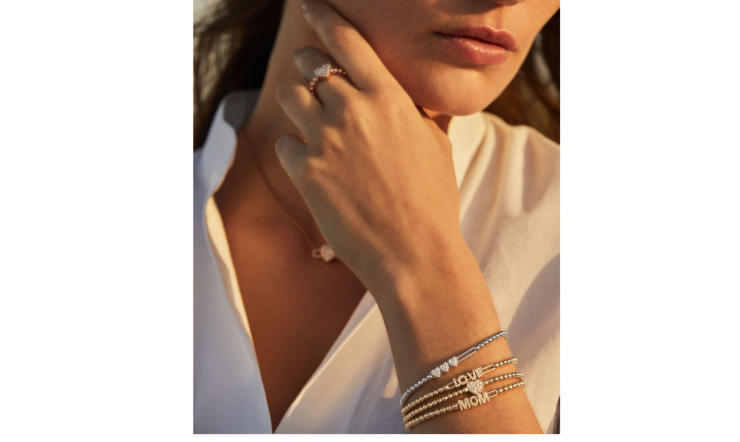 Three Pave Heart Bracelet