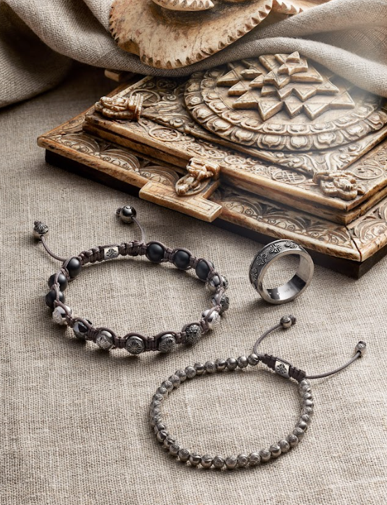 Star of Shamballa Ring in Black Gold