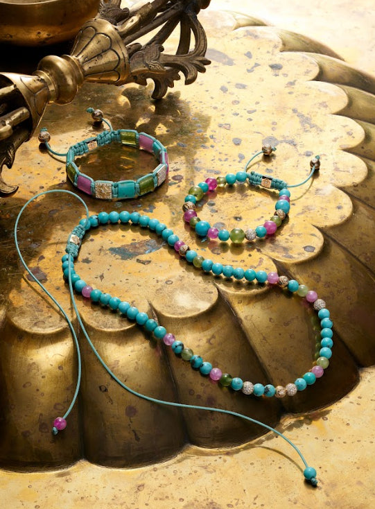 Shamballa Pink and Blue Choker
