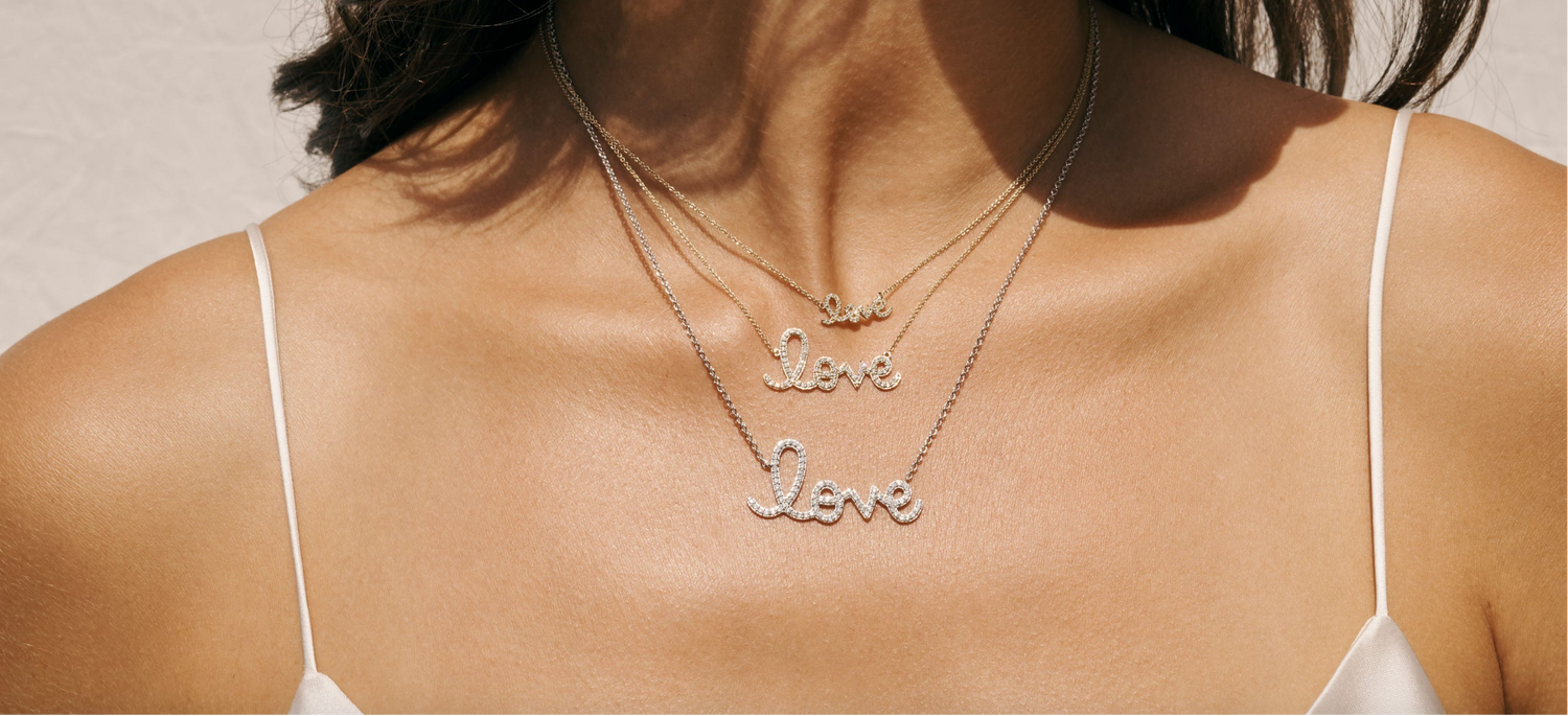Large Love Necklace in white gold