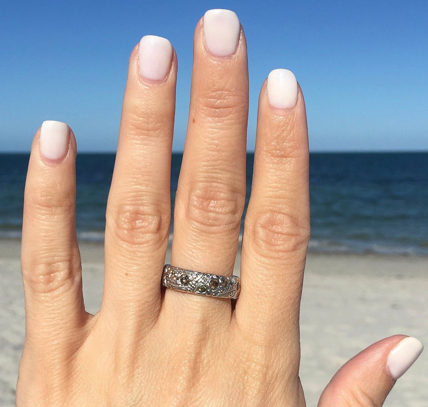 R-7 Platinum and Colored Diamond Ring