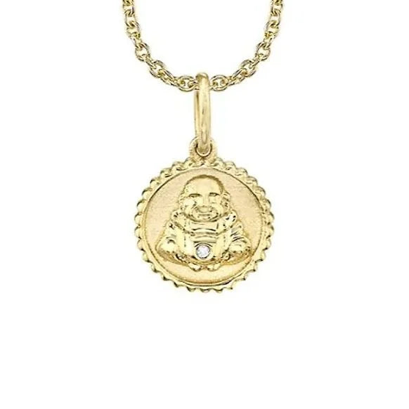 Tiny Sitting Buddha Coin Necklace