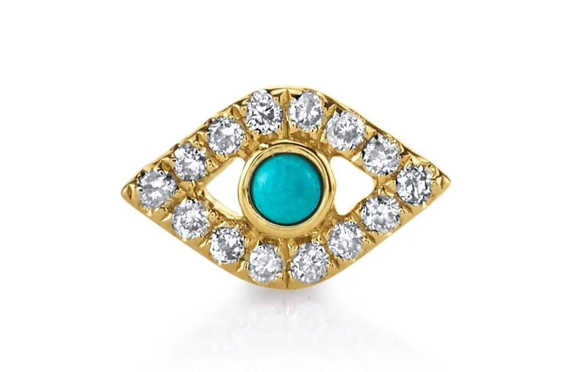 Mini Bezel Evil Eye Studs